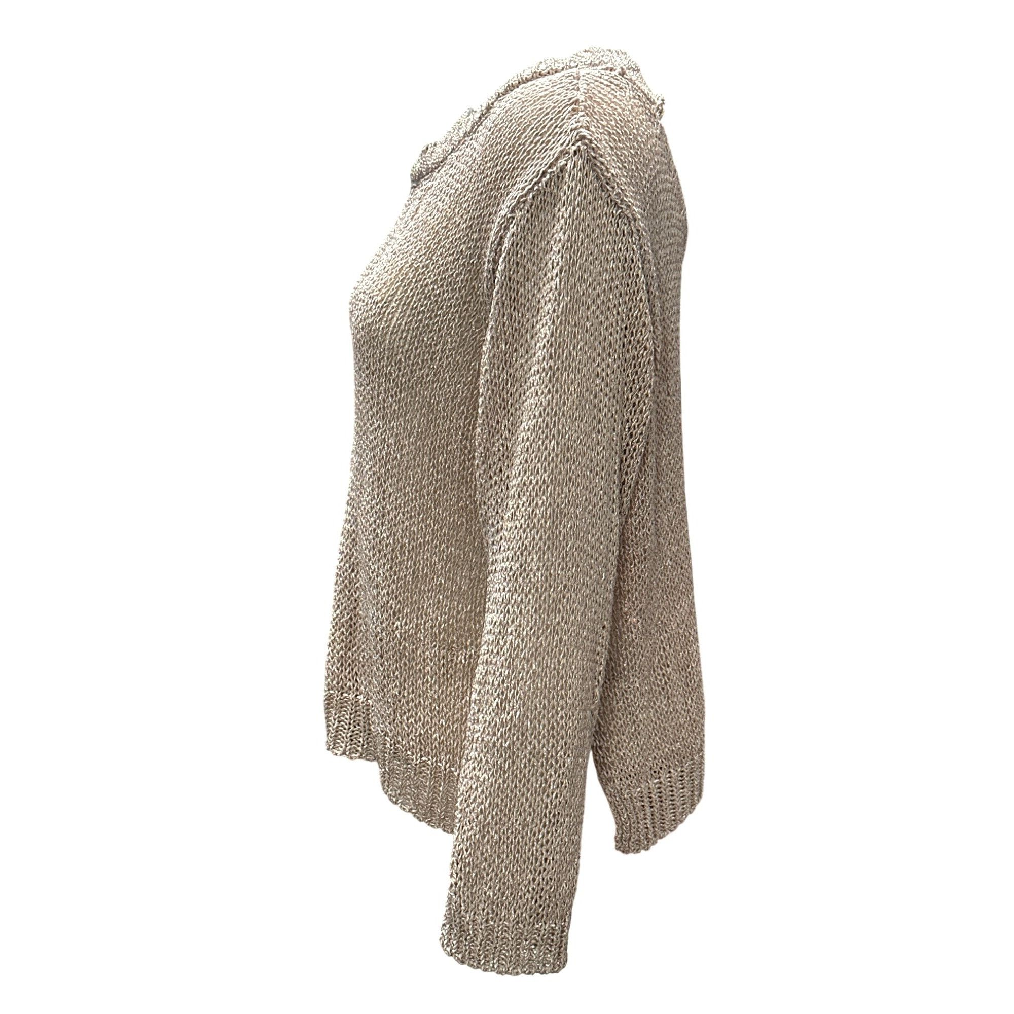 H&M CCC Loose Knit Crop Top Metallic Open Back Sweater Stylish L Size M / US 6-8 / IT 42-44 - 2 Thumbnail
