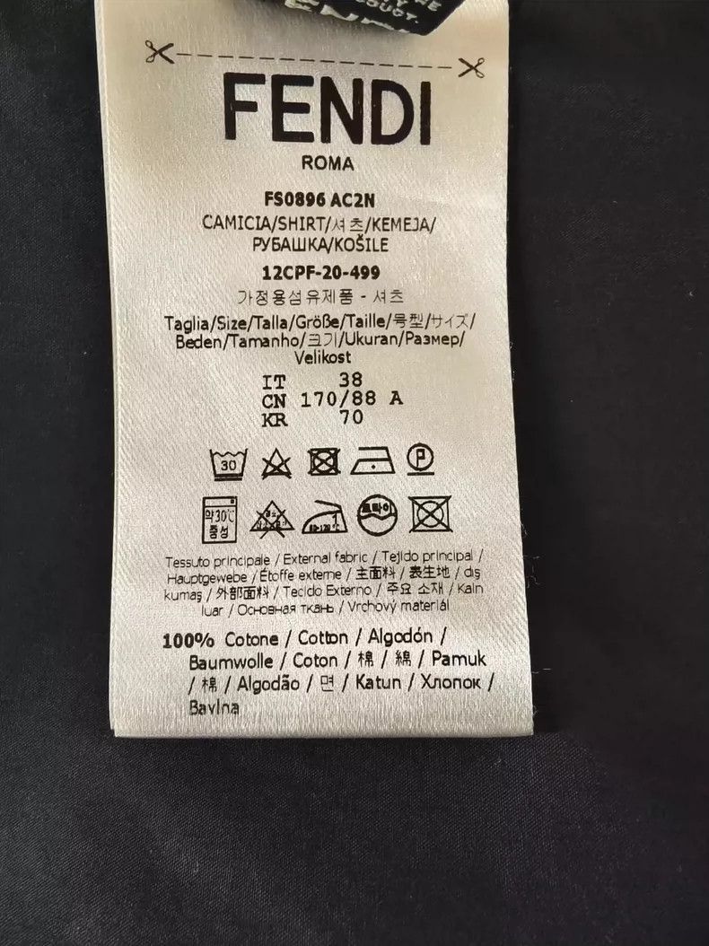 Fendi Fendi Black Shirt with Logo Embroidery Size US M / EU 48-50 / 2 - 4 Thumbnail