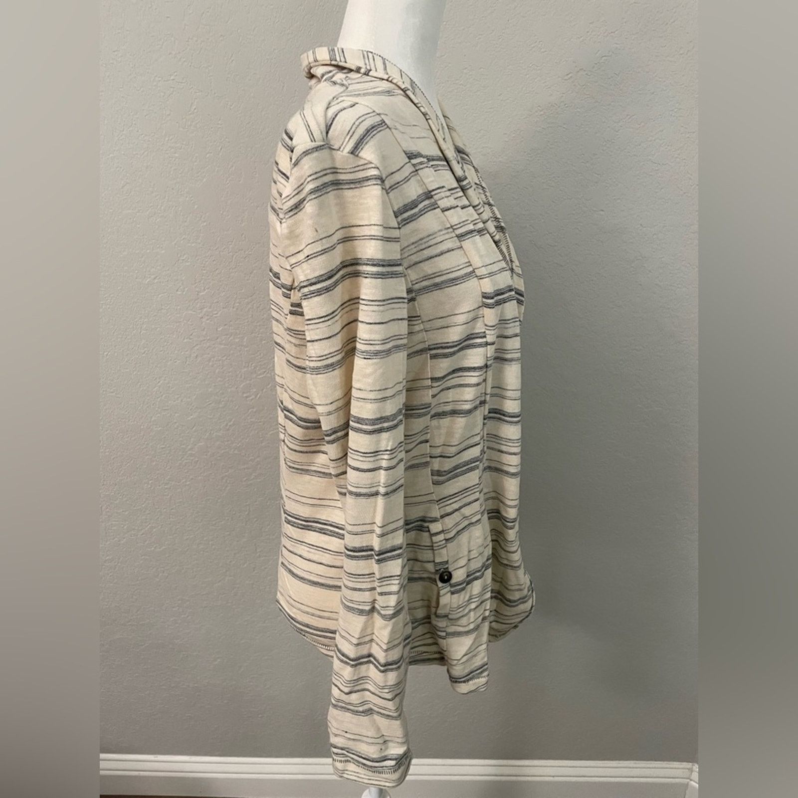 Anthropologie Anthropologie - Striped Cream and Gray Women's Jacket Small Size S / US 4 / IT 40 - 2 Thumbnail