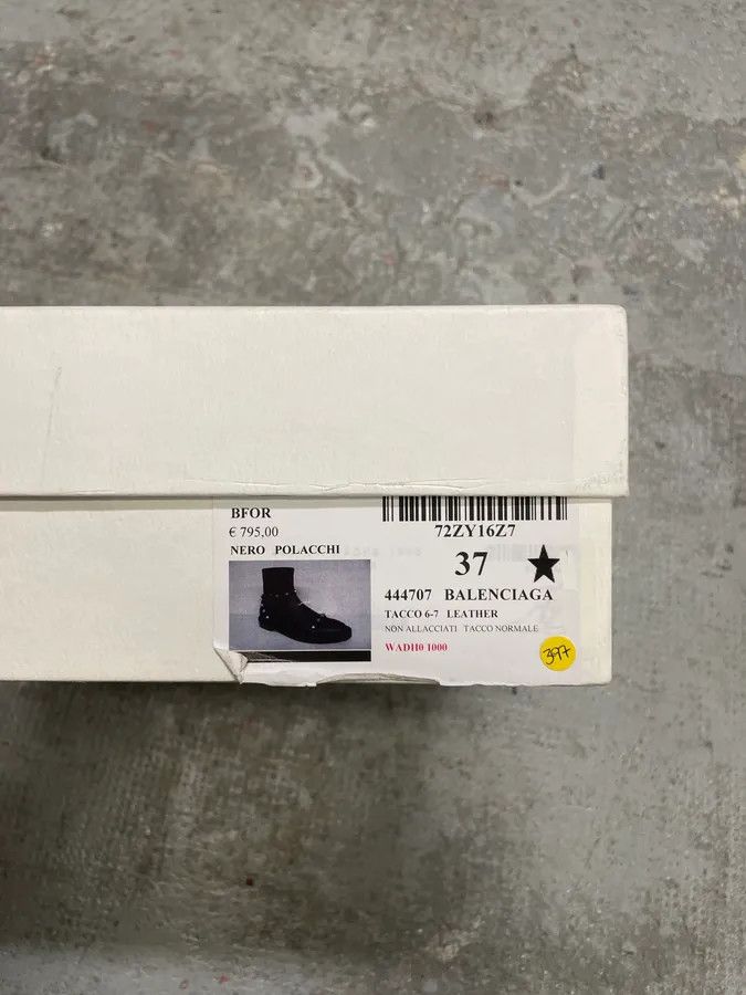 Balenciaga Balenciaga Black Studded High Ankle Leather Boots Size US 6 / IT 36 - 13 Thumbnail