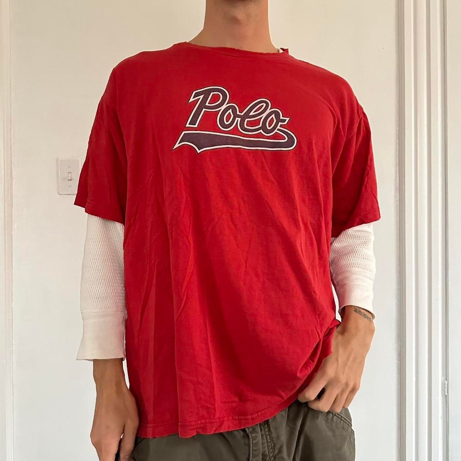 Polo Ralph Lauren Vintage 90s Faded Polo Ralph Lauren Sport Logo Graphic Tee Size US XL / EU 56 / 4 - 5 Thumbnail