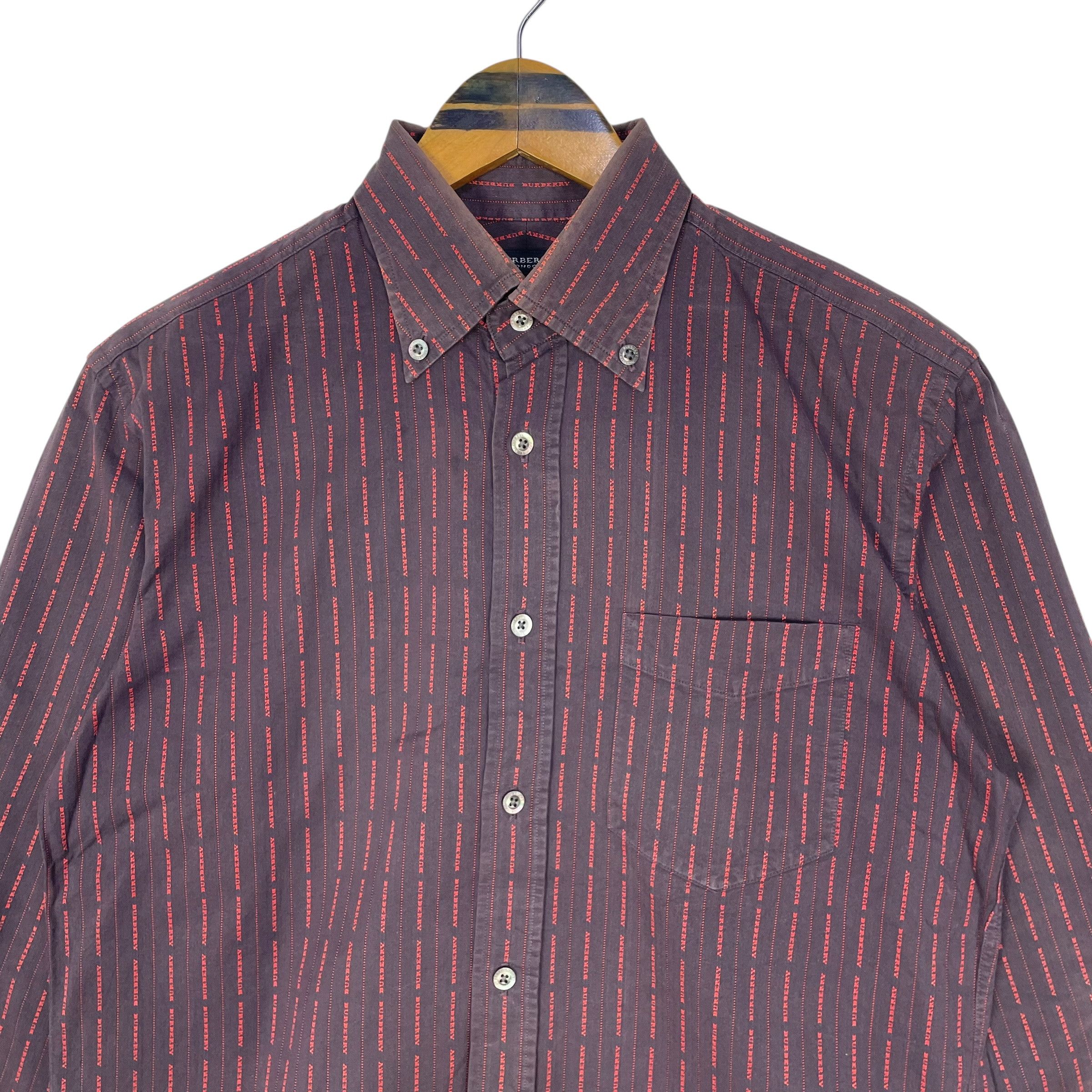 Burberry Vintage Burberry London Monogram Button Up Canvas Shirt Size US M / EU 48-50 / 2 - 5 Thumbnail