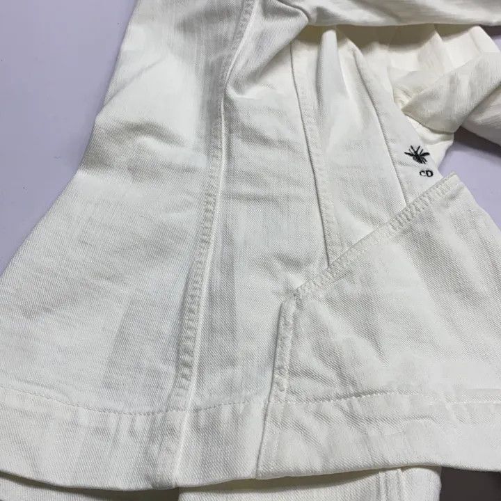 Dior Dior White Denim Jacket with Bee Embroidery 0079-2507 Size M / US 6-8 / IT 42-44 - 8 Thumbnail