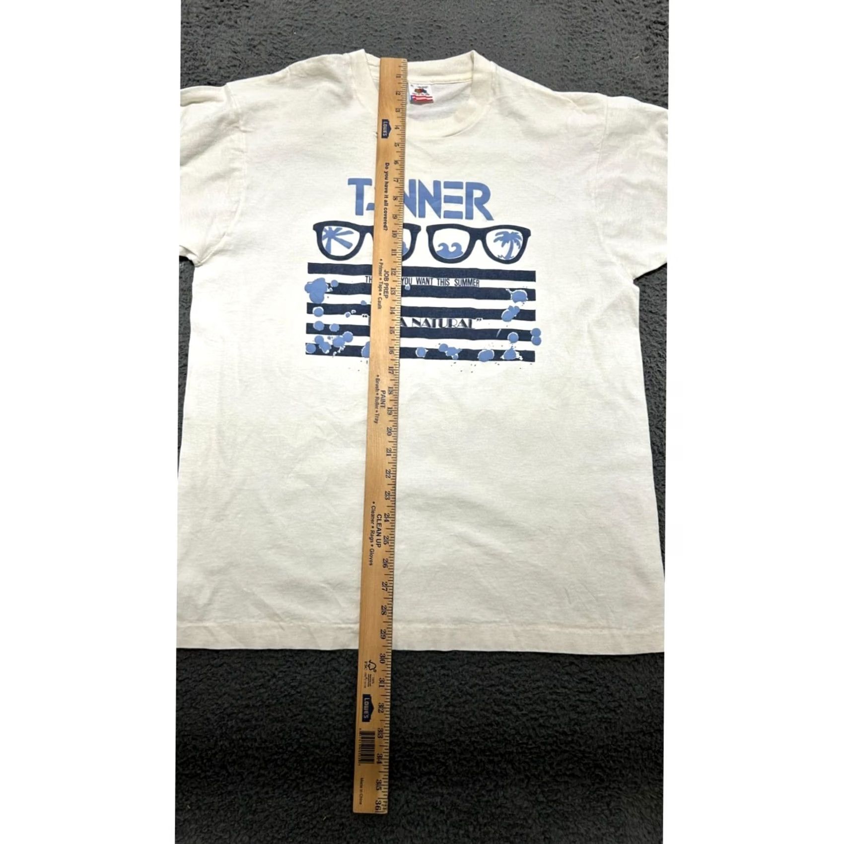 Fruit Of The Loom VINTAGE Fruit Of The Loom T-Shirt XL White Cotton Summer Beach Design Men 100% Cotton Size US XL / EU 56 / 4 - 7 Thumbnail