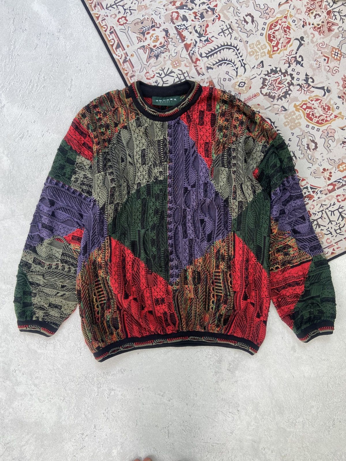 Tundra Canada Rare Tundra Knit COOGI 3D Cable Archive Sweater Size US XL / EU 56 / 4 - 1 Thumbnail