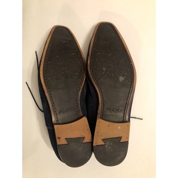 Aldo aldo men's navy suede dress shoes size: 10 Size US 10 / EU 43 - 3 Thumbnail