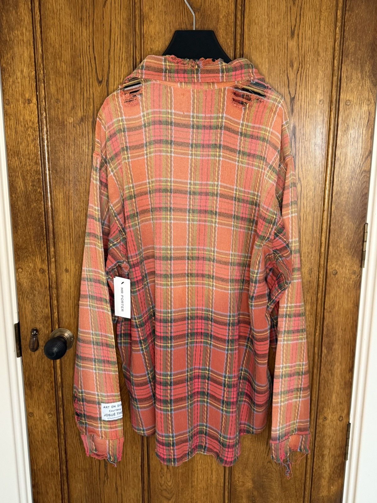 Gallery Dept. Gallery Dept Marley Distressed Checked Cotton-Flannel Shirt Size US XL / EU 56 / 4 - 15 Thumbnail