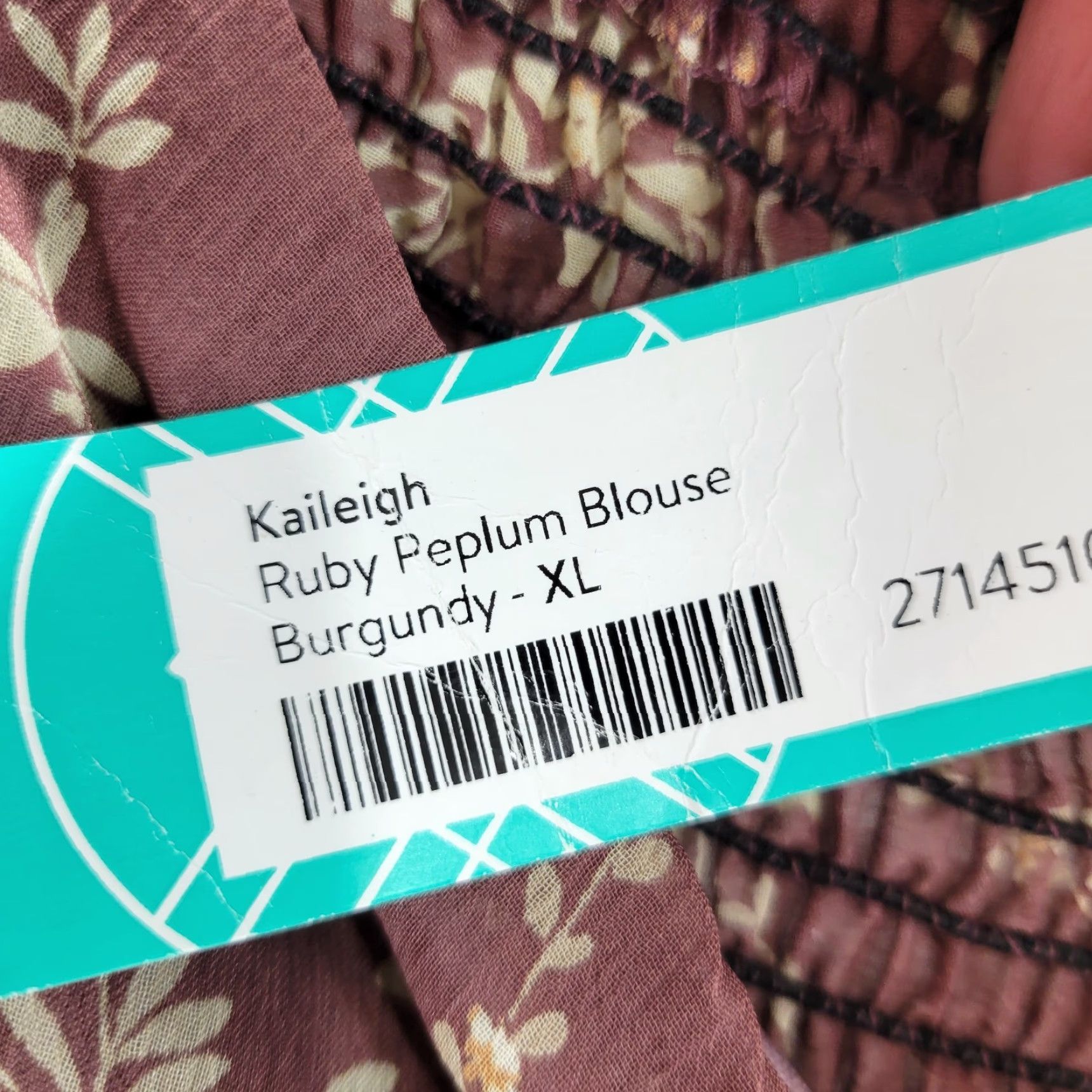 Vintage Kaileigh Floral Blouse Shirt Deep V-Neck Knot Front XL NWT Womens Polyester Sheer 3/4 Sleeve Brown Size XL / US 12-14 / IT 48-50 - 7 Thumbnail