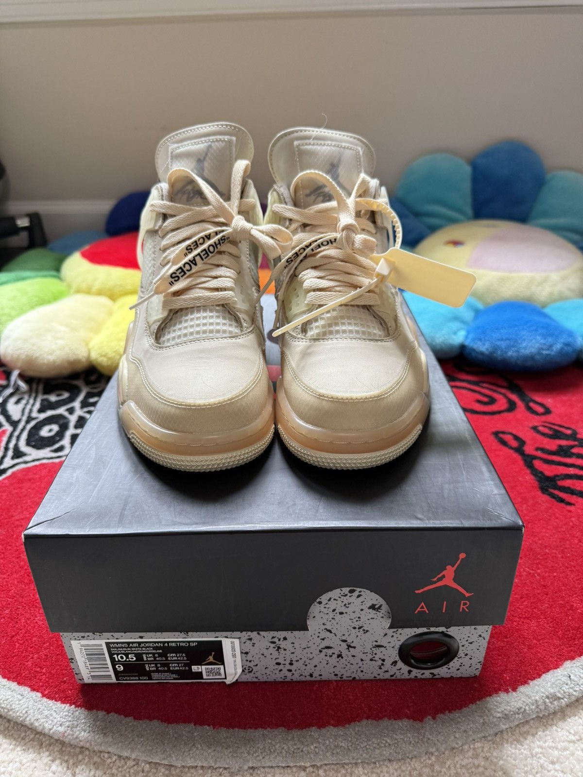 Nike × Off-White Nike Off-White Air Jordan 4 Sail Size US 9 / EU 42 - 2 Thumbnail