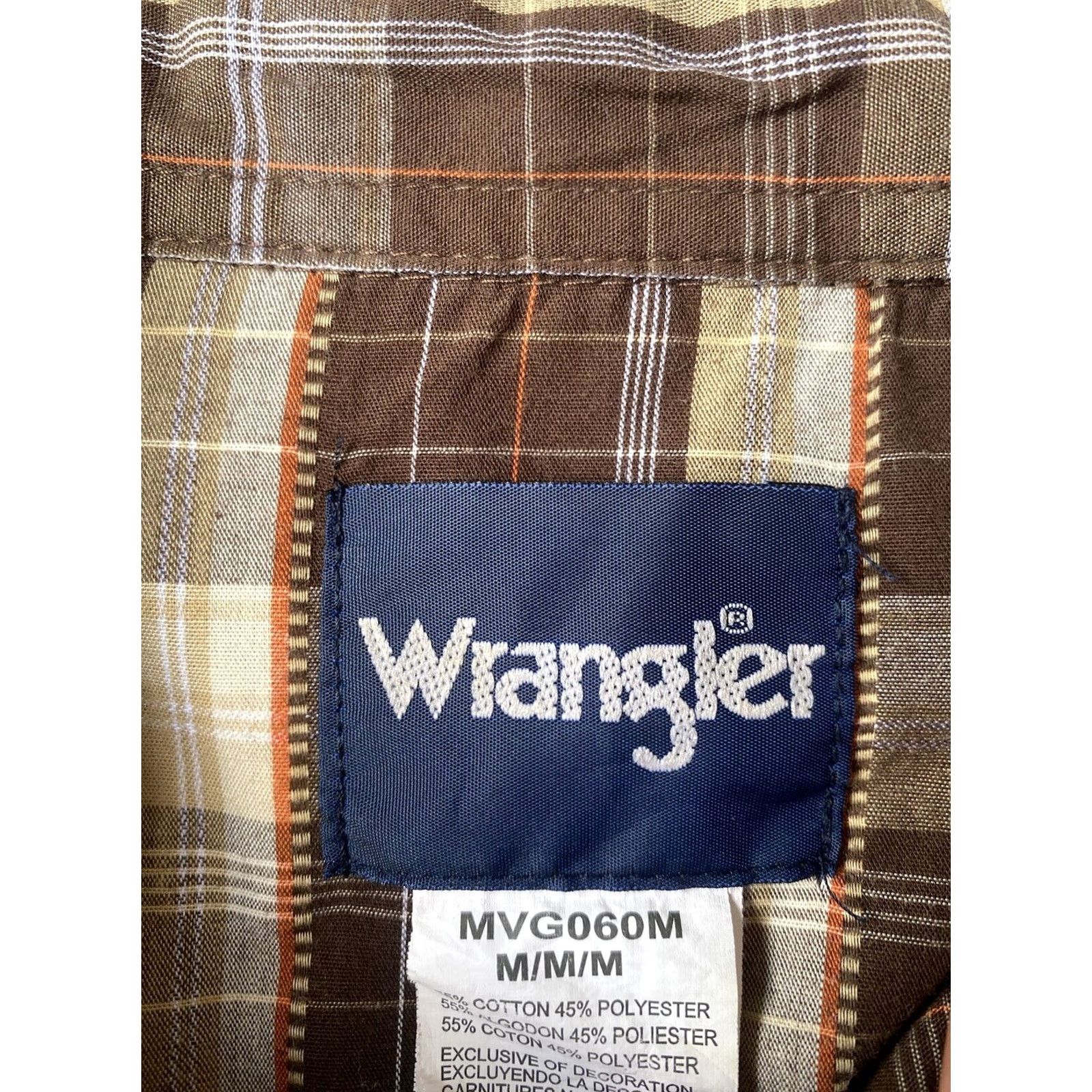 Wrangler VINTAGE Wrangler Western Pearl Snap Shirt Long Sleeve Plaid Brown Mens Medium Size US M / EU 48-50 / 2 - 2 Thumbnail