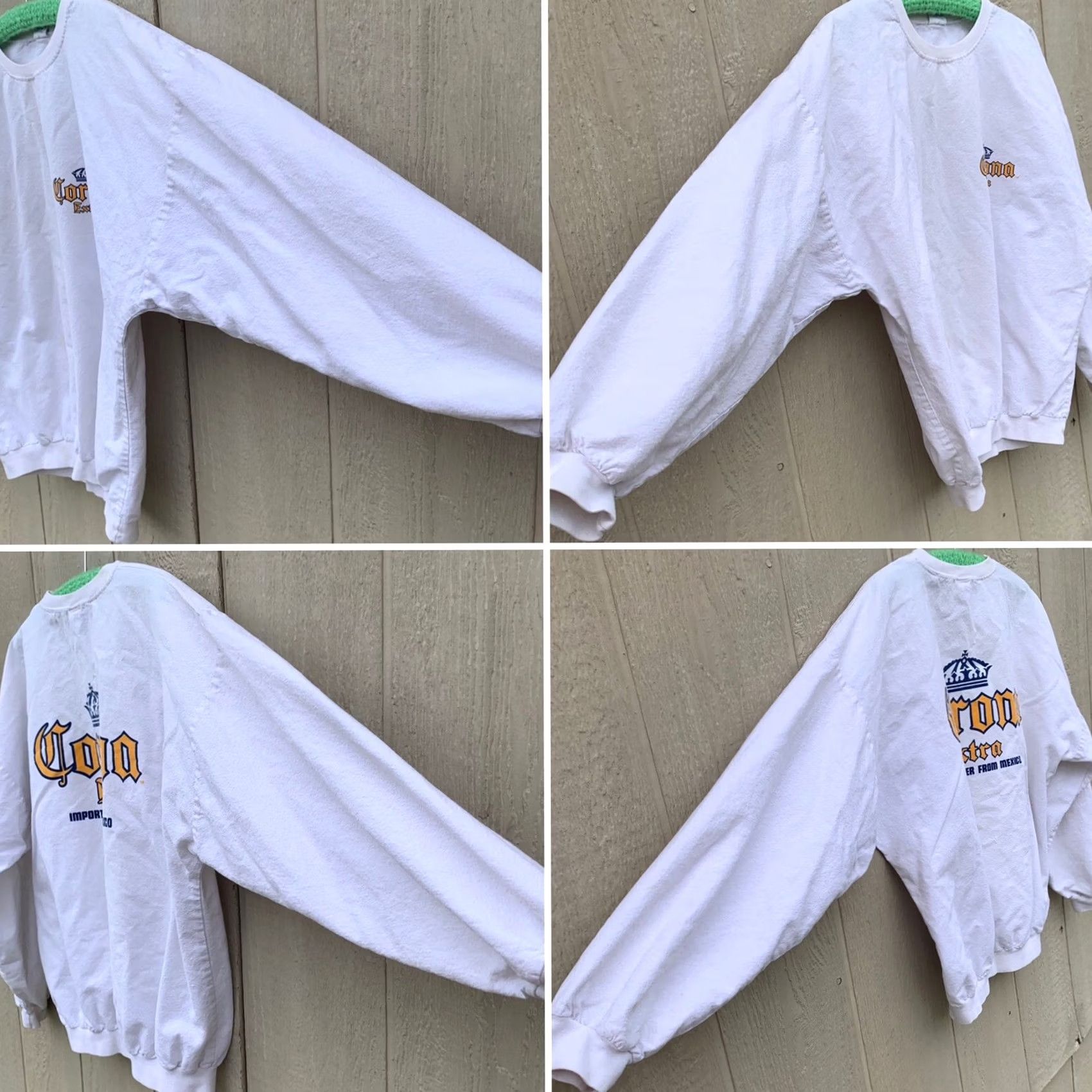 Vintage VINTAGE Crazy Shirts Hawaii Corona Extra long sleeve cotton shirt Medium 80s Unisex White Graphic Tee Shirt Mens Womens Size US M / EU 48-50 / 2 - 3 Thumbnail