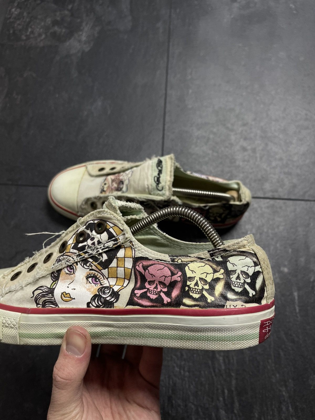 Christian Audigier × Ed Hardy × Vintage Vintage Ed Hardy Tattoo Print Sneakers Size US 7 / IT 37 - 10 Thumbnail