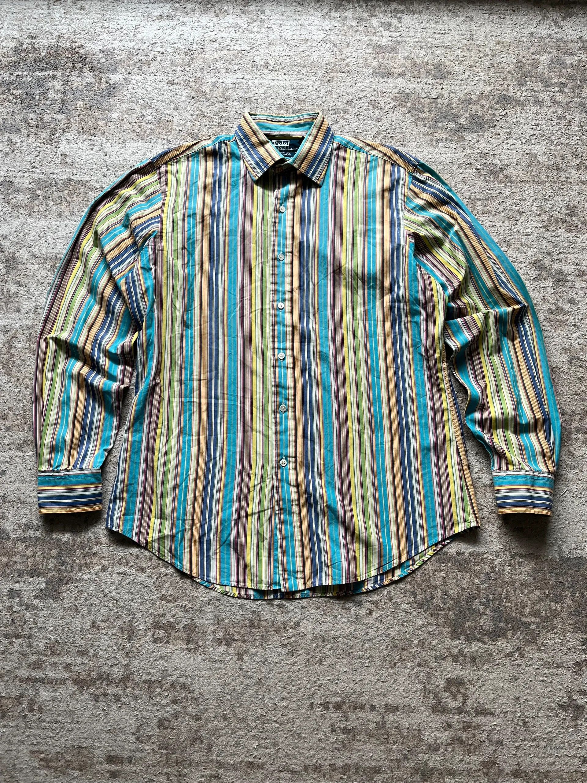 Polo Ralph Lauren Ralph Lauren Curham Custom Fit Sz L Stripped Summer 2000s Size US L / EU 52-54 / 3 - 1 Thumbnail