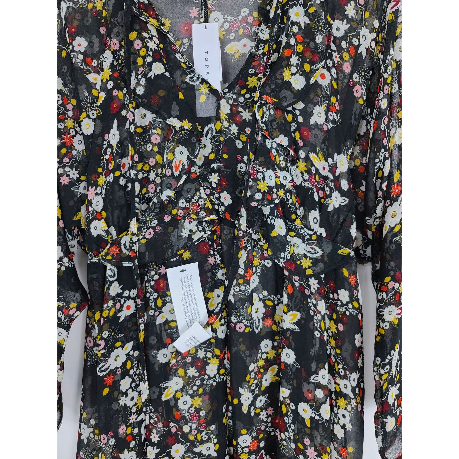 Topshop Topshop Sheer Floral Ruffle Dress NWT Size 10 Size L / US 10 / IT 46 - 4 Thumbnail