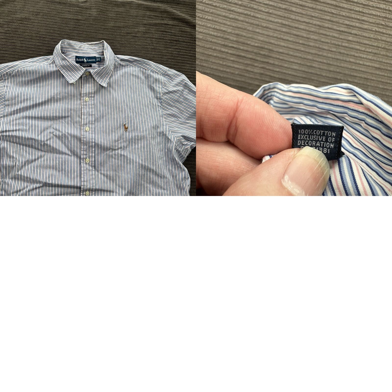 Polo Ralph Lauren VINTAGE Polo Ralph Lauren Shirt Men 17 32/33 Striped Cotton Long Sleeve Button Up Shirt Size US XL / EU 56 / 4 - 8 Thumbnail