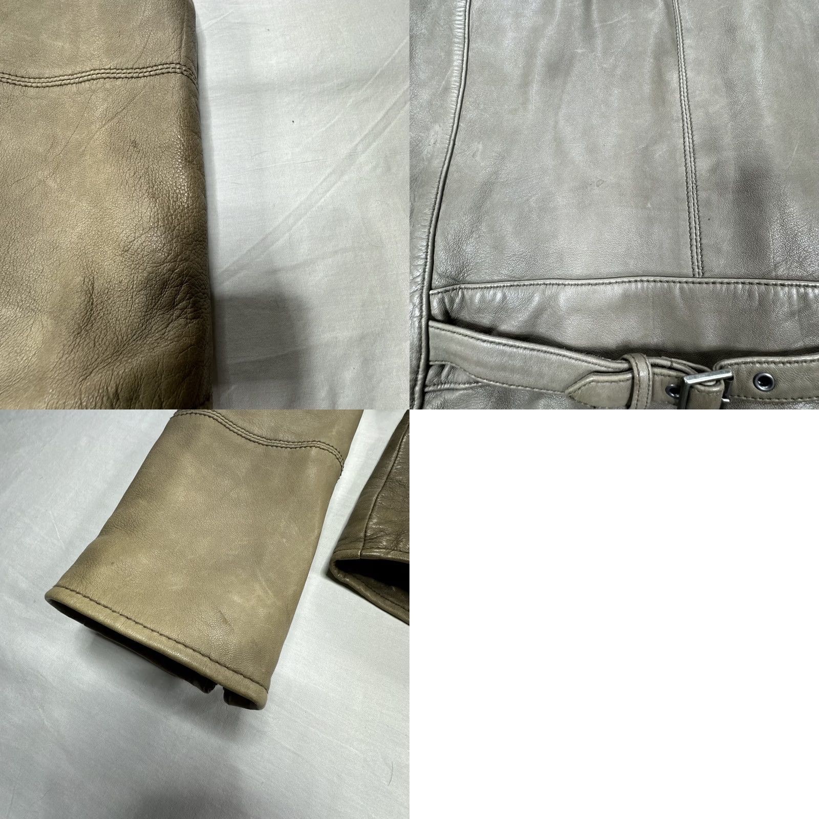 Banana Republic Banana Republic Jacket Women XL Leather Bomber Moto Full Zip Beige Vintage Size XL / US 12-14 / IT 48-50 - 10 Thumbnail