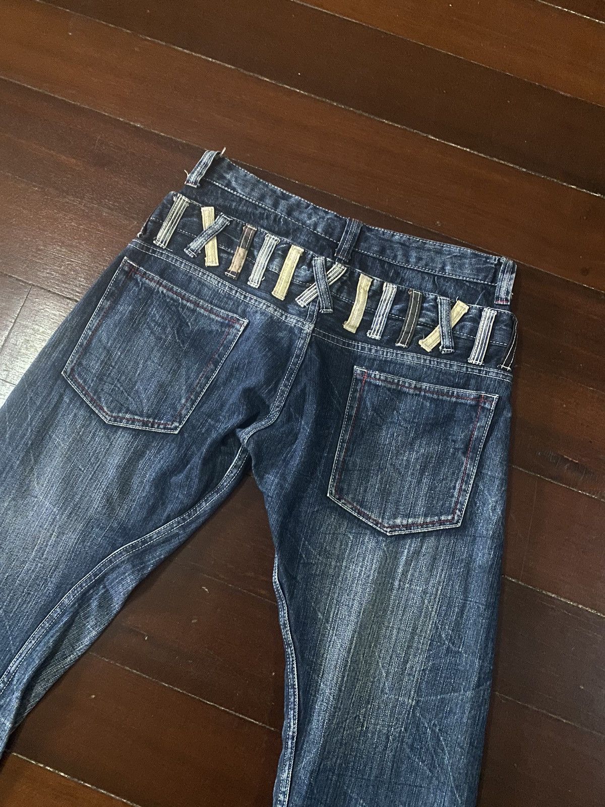 Japanese Brand FIRE DOMINATE HANDCRAFT DOUBLE WAIST FLARE JEANS HONEY COMB Size US 33 - 13 Thumbnail