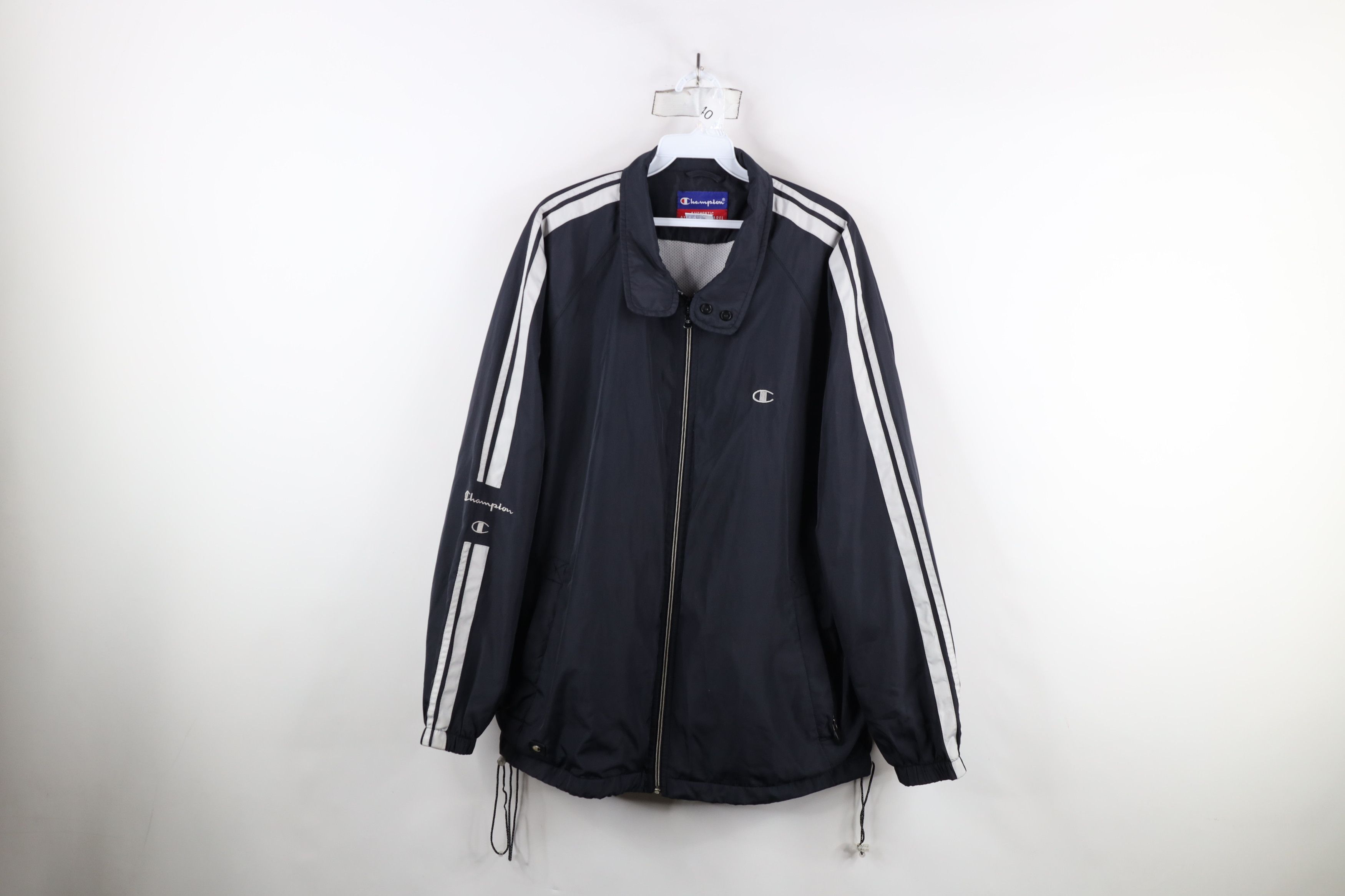 Champion × Vintage Vintage 90s Champion Lined Windbreaker Bomber Jacket Black Size US M / EU 48-50 / 2 - 1 Thumbnail