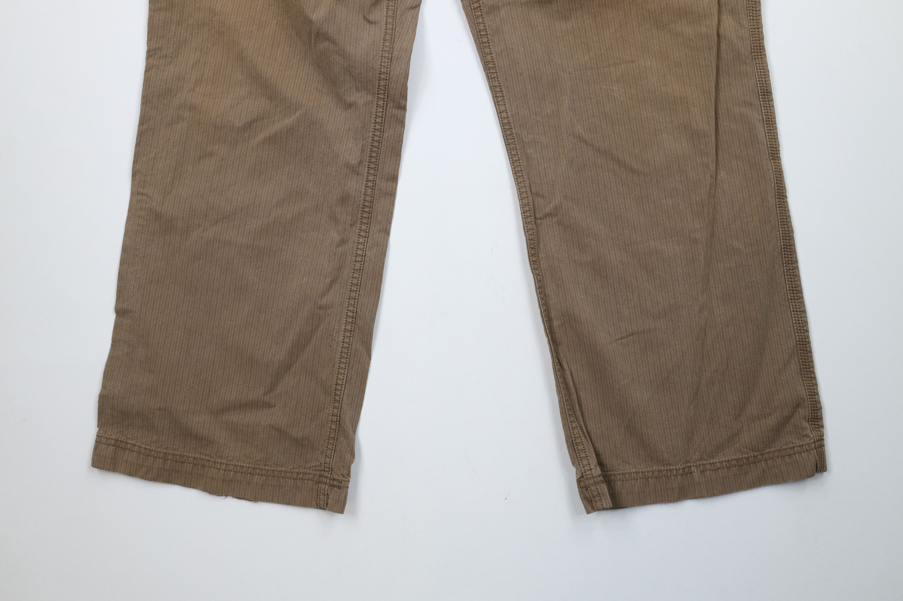 Gap × Vintage Vintage Gap Pinstriped Wide Leg Bootcut Chino Pants Brown Size US 38 / EU 54 - 4 Thumbnail