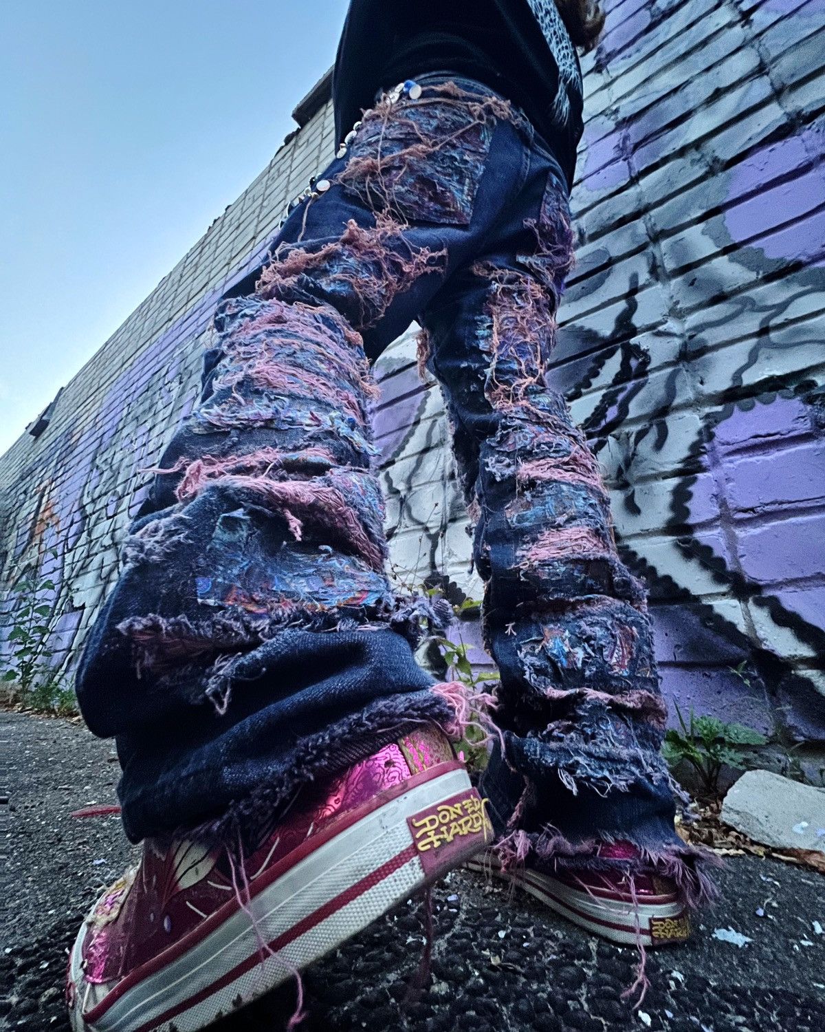 1of1 Distressed Japanese jeans in sashiko style BLOTTER