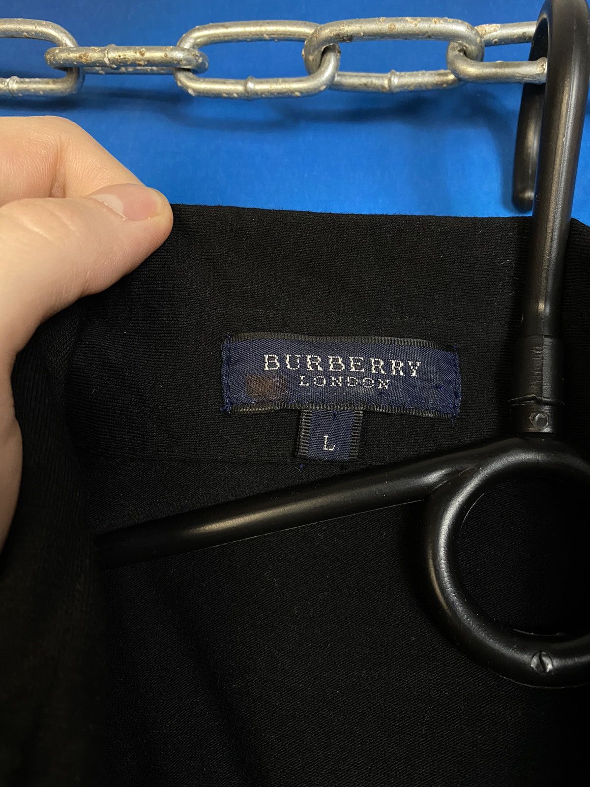 Burberry × Vintage Burberry London Black checked collar jumper Size L / US 10 / IT 46 - 4 Thumbnail