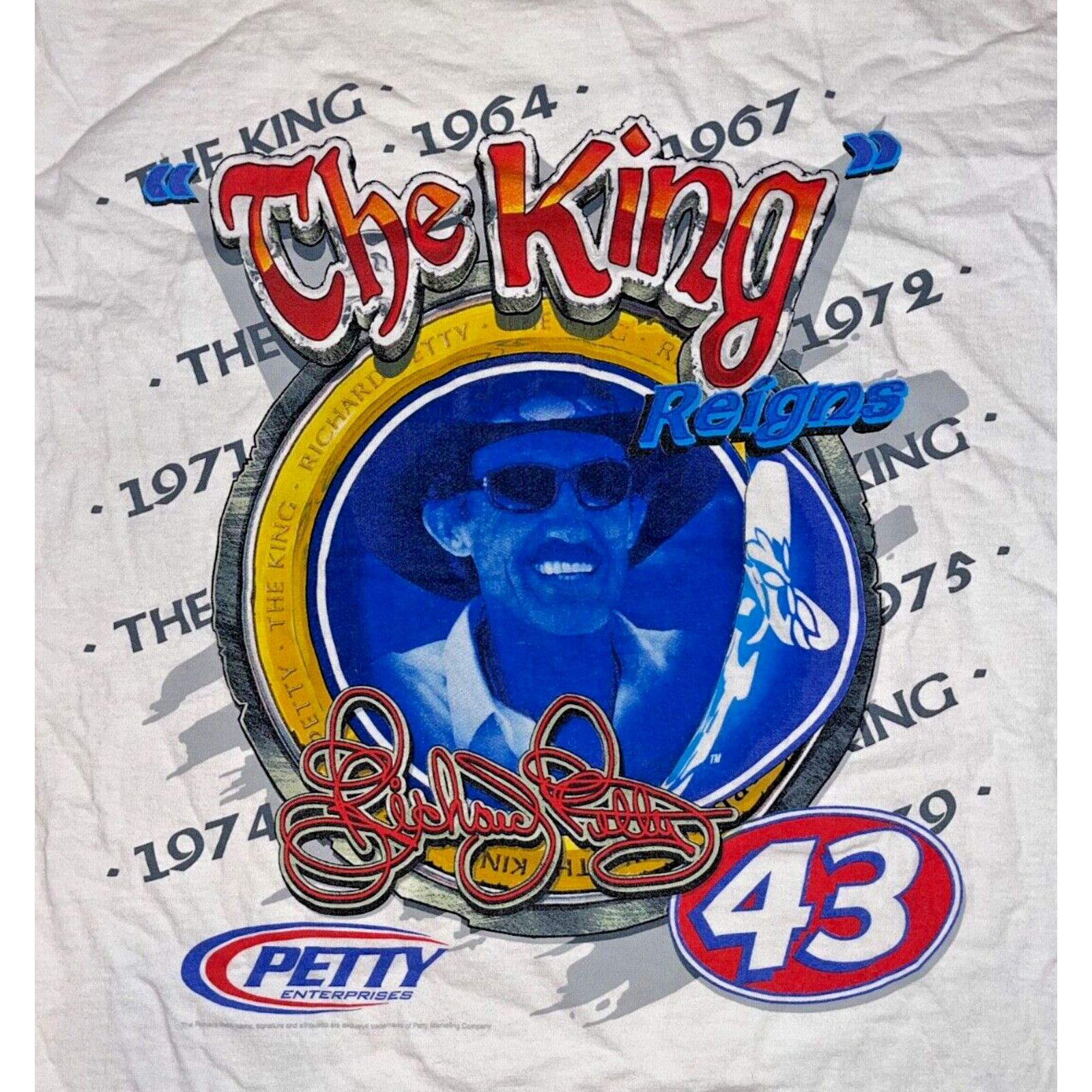 Fruit Of The Loom Richard Petty The King 43 NASCAR T Shirt 2XL Fruit Loom VTG Size US XXL / EU 58 / 5 - 2 Thumbnail