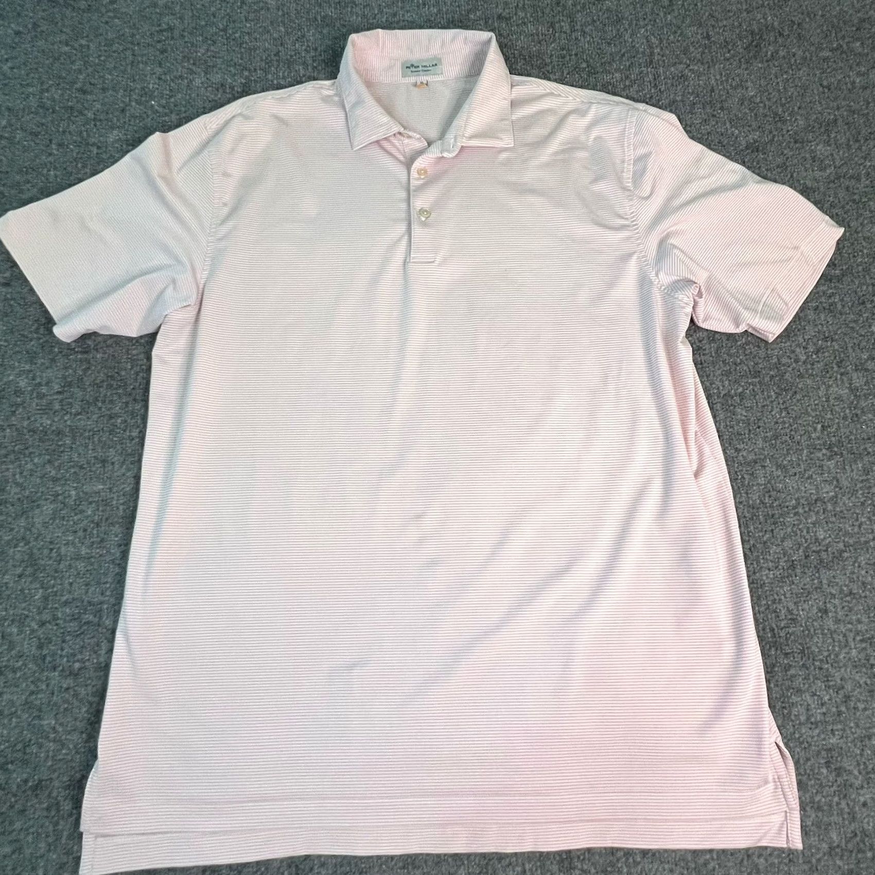 Peter Millar Peter Millar Polo Shirt Mens XL Pink Red Stripe Summer Comfort Golf Stretch Shirt Size US XL / EU 56 / 4 - 3 Thumbnail