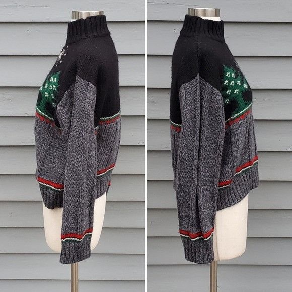 Vintage Vintage 90s y2k Christmas Winter Season Reindeer Forest Wool Size L / US 10 / IT 46 - 4 Thumbnail