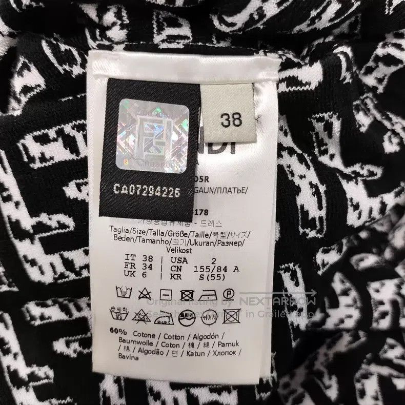 Fendi Fendi Black and White Monogram Printed Logo Knit Elastic D Size XS / US 0-2 / IT 36-38 - 4 Thumbnail