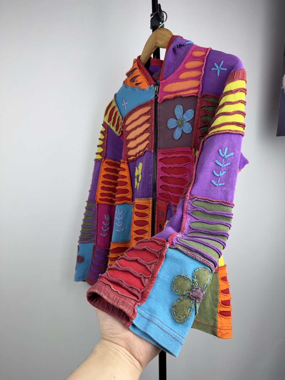 Japanese Brand Retro Nepal Patchwork Hoodie Hippie Boho Distressed Jacket Size S / US 4 / IT 40 - 7 Thumbnail