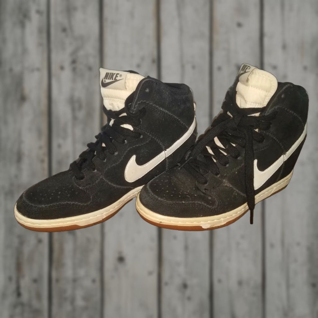 Nike Nike Dunk Sky Hi Hidden Wedge Heel 528899-002 Black White High Womens 7.5 Size US 6 / IT 36 - 1 Thumbnail