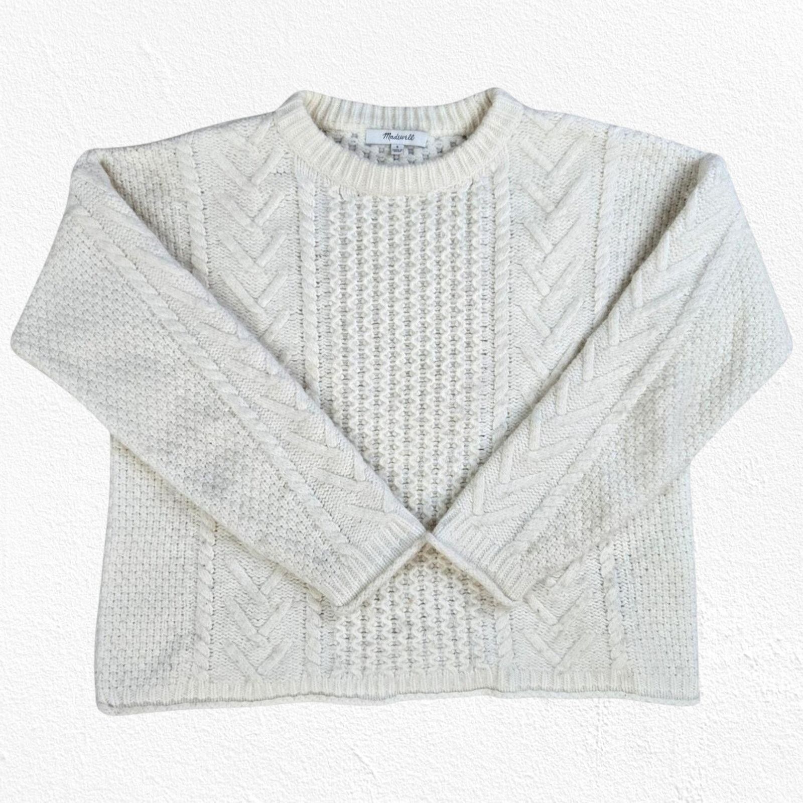 Madewell Madewell Ivory Cable Knit Wool Alpaca Sweater Size Small Size S / US 4 / IT 40 - 2 Thumbnail