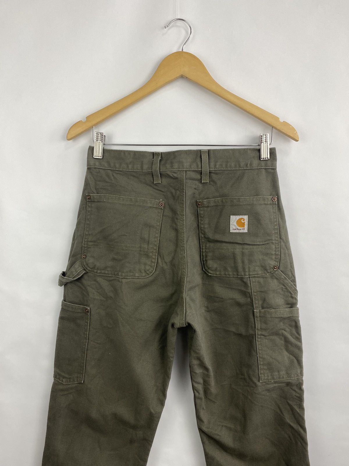 Carhartt 🇺🇸 Vintage 90s Carhartt Double Knees Khaki Work Pants Rare Size US 30 / EU 46 - 4 Thumbnail