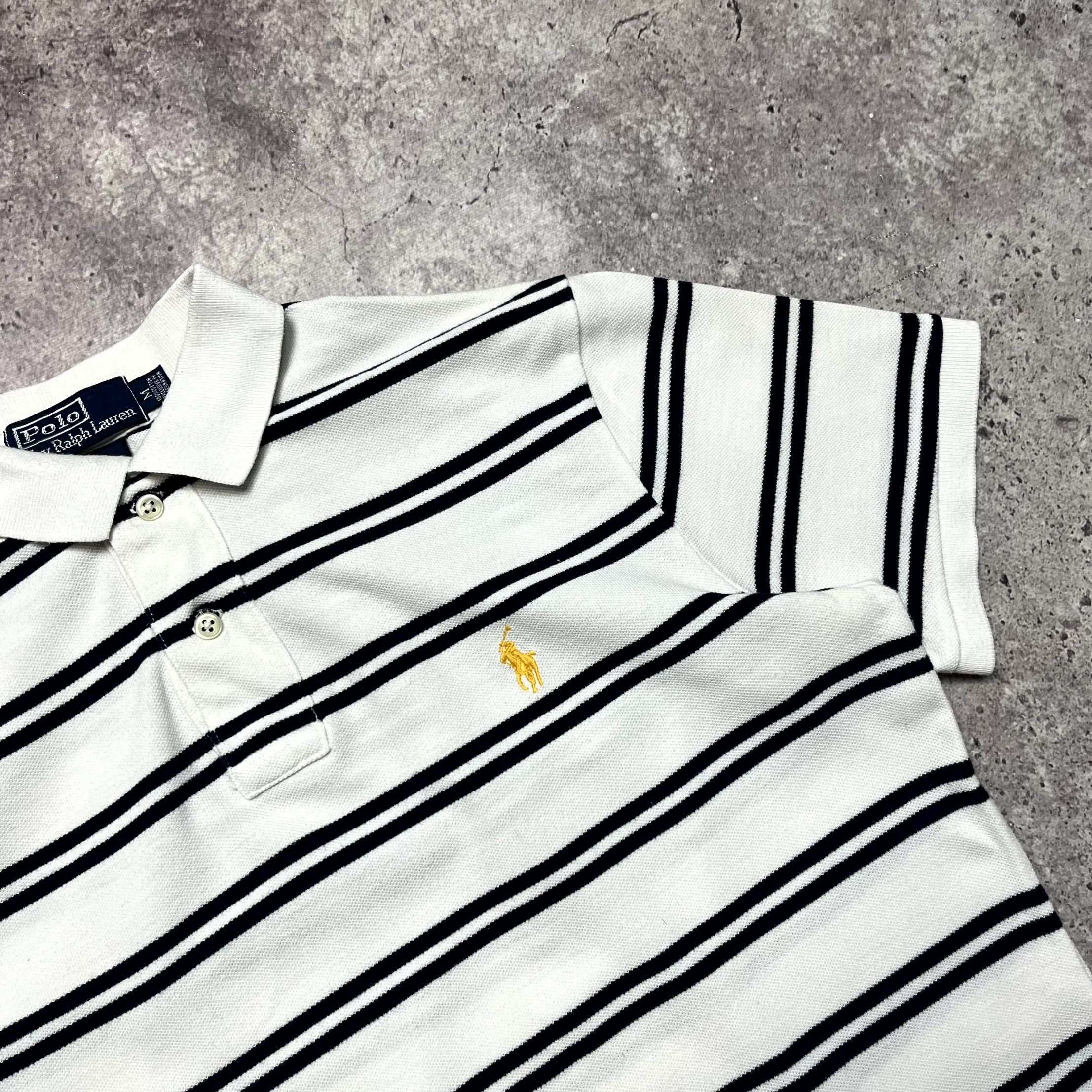 Polo Ralph Lauren Ralph Lauren Polo Striped White T-Shirt Custom Fit Size M Size US M / EU 48-50 / 2 - 3 Thumbnail