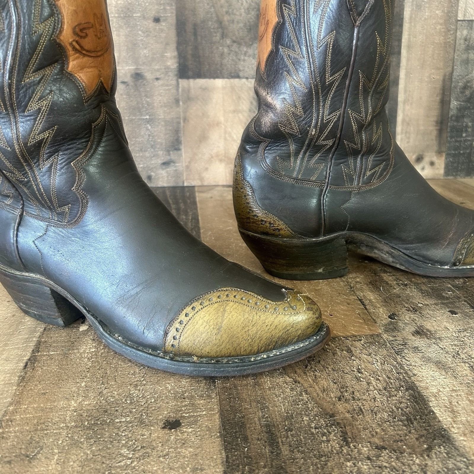 Other Custom Vintage Unbranded Wingtip Cowboy Boots Mens 11 D Size US 11 / EU 44 - 12 Thumbnail