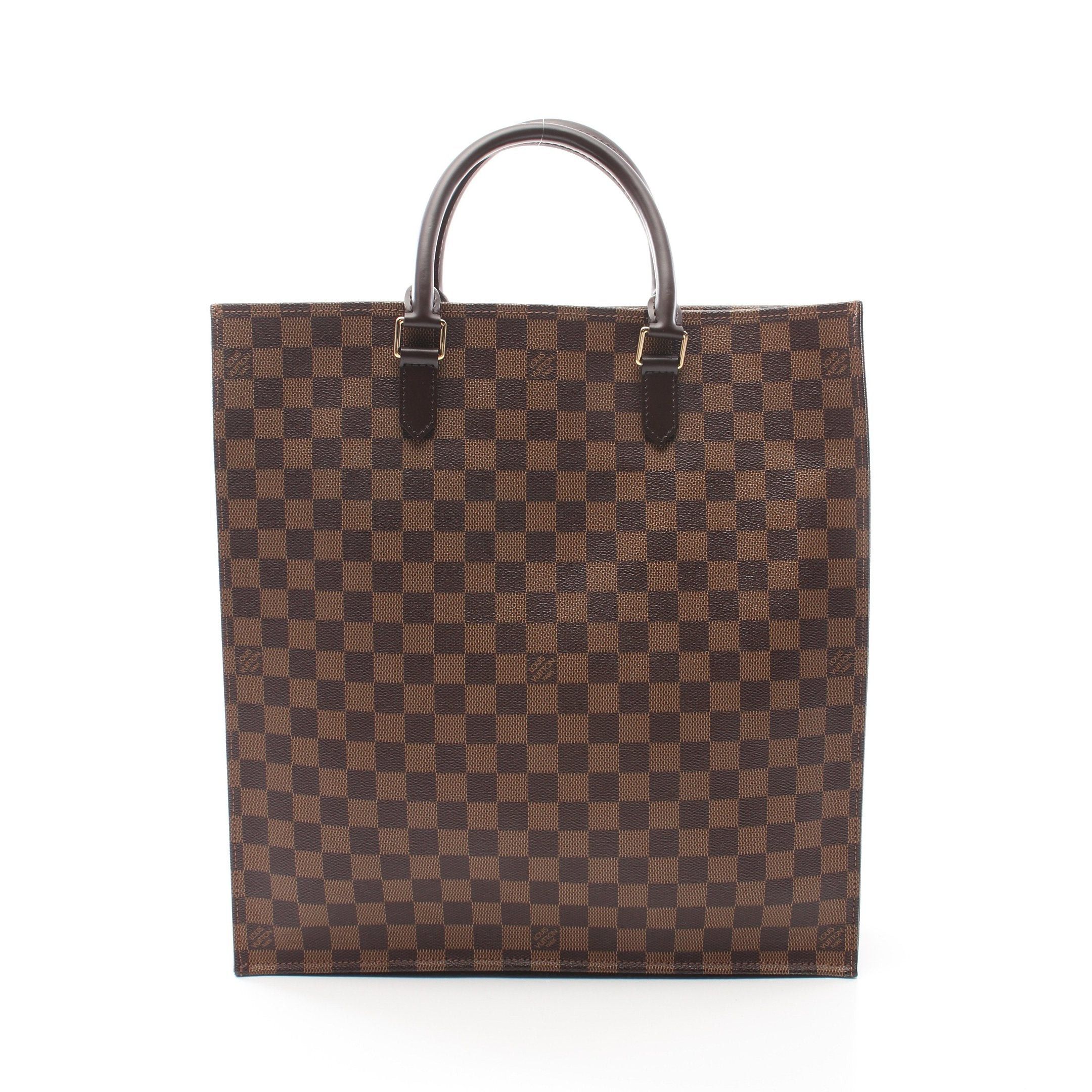 Louis Vuitton Louis Vuitton Sac Plat Damier Ebene Handbag Tote Bag Leather Brown Size ONE SIZE - 1 Thumbnail