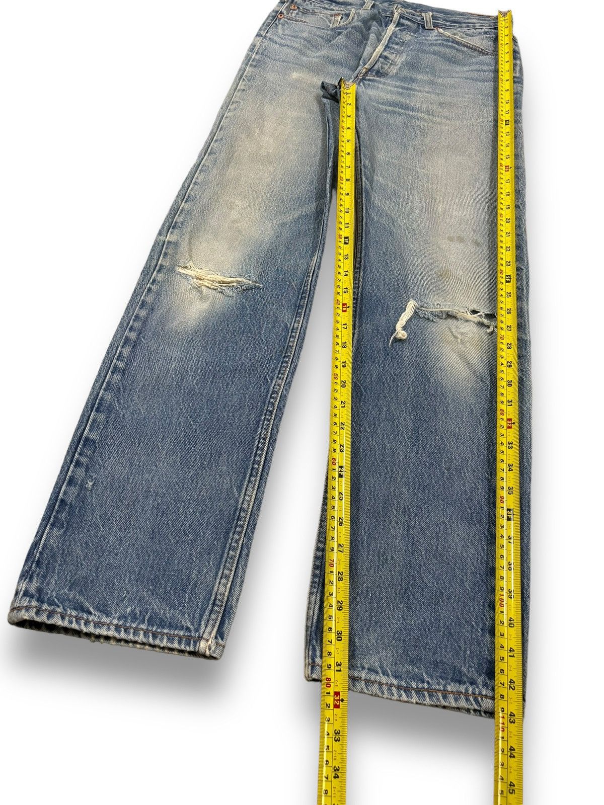 Levi's Vintage 90 Levis 501 Straight Leg Distressed Grunge Jeans Size US 31 - 17 Thumbnail