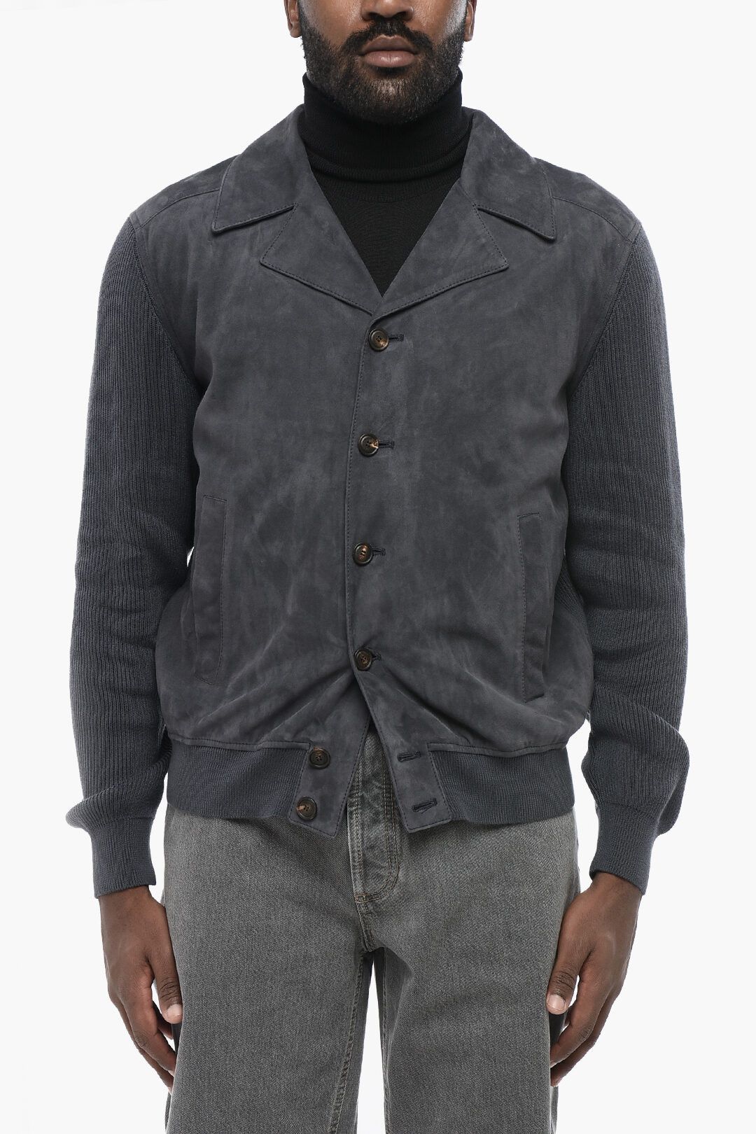 og1mm0725 Suede Jacket in Dark Grey