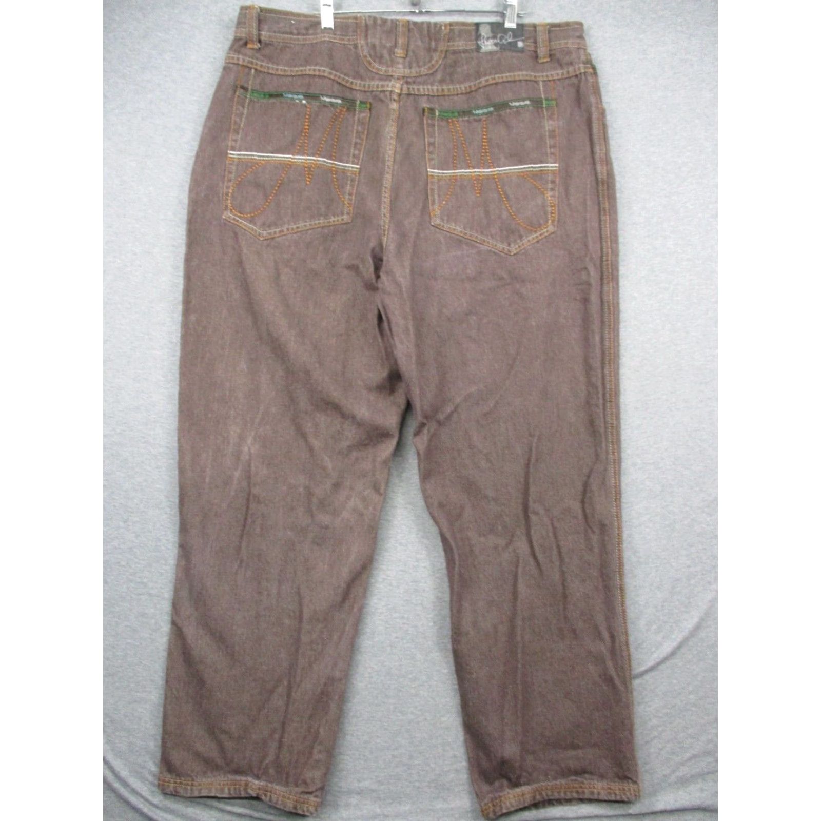 Vintage Vintage Makaveli Branded Jeans 42 Tupac Shakur Hip Hop Wide Leg Grunge Baggy Jeans Size 42 Brown Mens Regular 5-Pocket Denim Cotton Logo Belt Loops Size US 42 / EU 58 - 2 Thumbnail