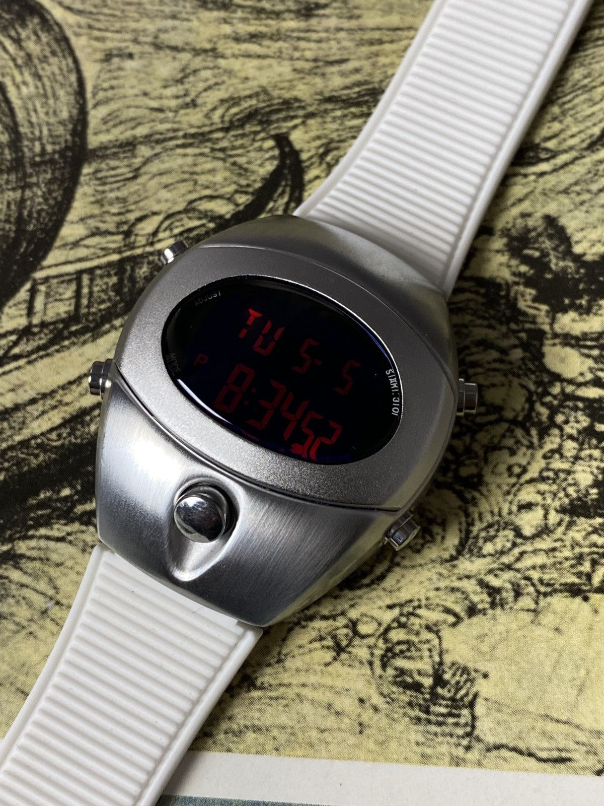 Japanese Brand Vintage LED Digital Watch Silver Cyberpunk Retro Futurism Size ONE SIZE - 8 Thumbnail