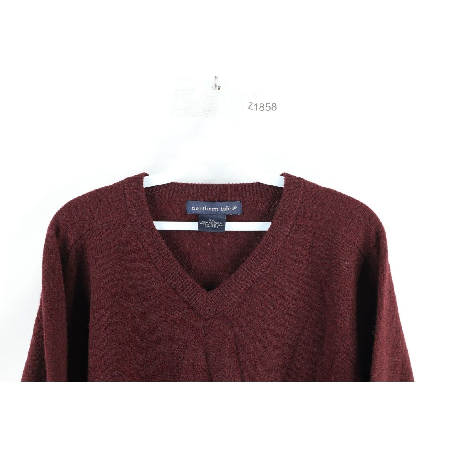 Vintage 90s Streetwear Blank Lambswool Knit V-Neck Sweater