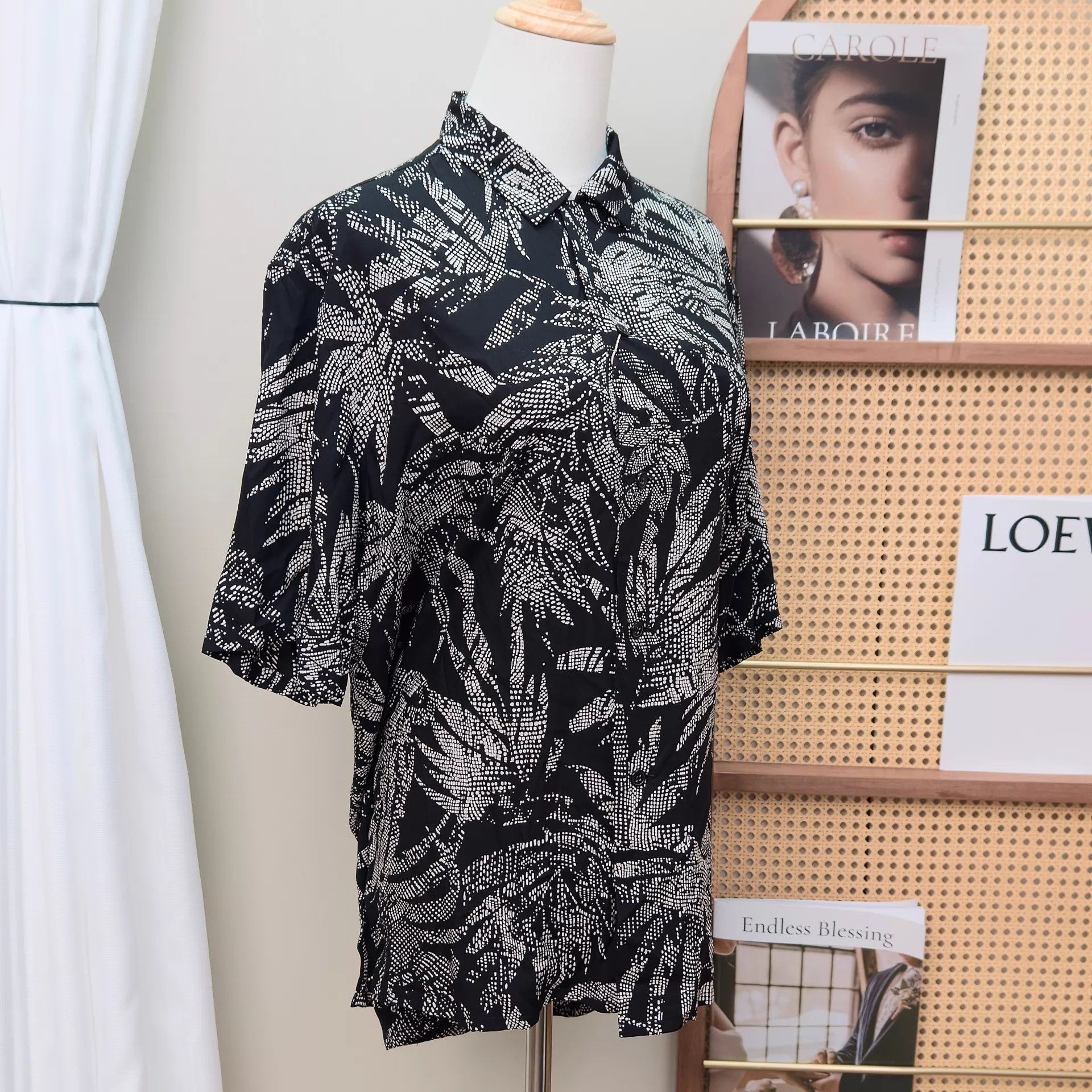 Yves Saint Laurent YSL Polka Dot Palm Leaf Short Sleeve Shirt 39 Size US M / EU 48-50 / 2 - 4 Thumbnail