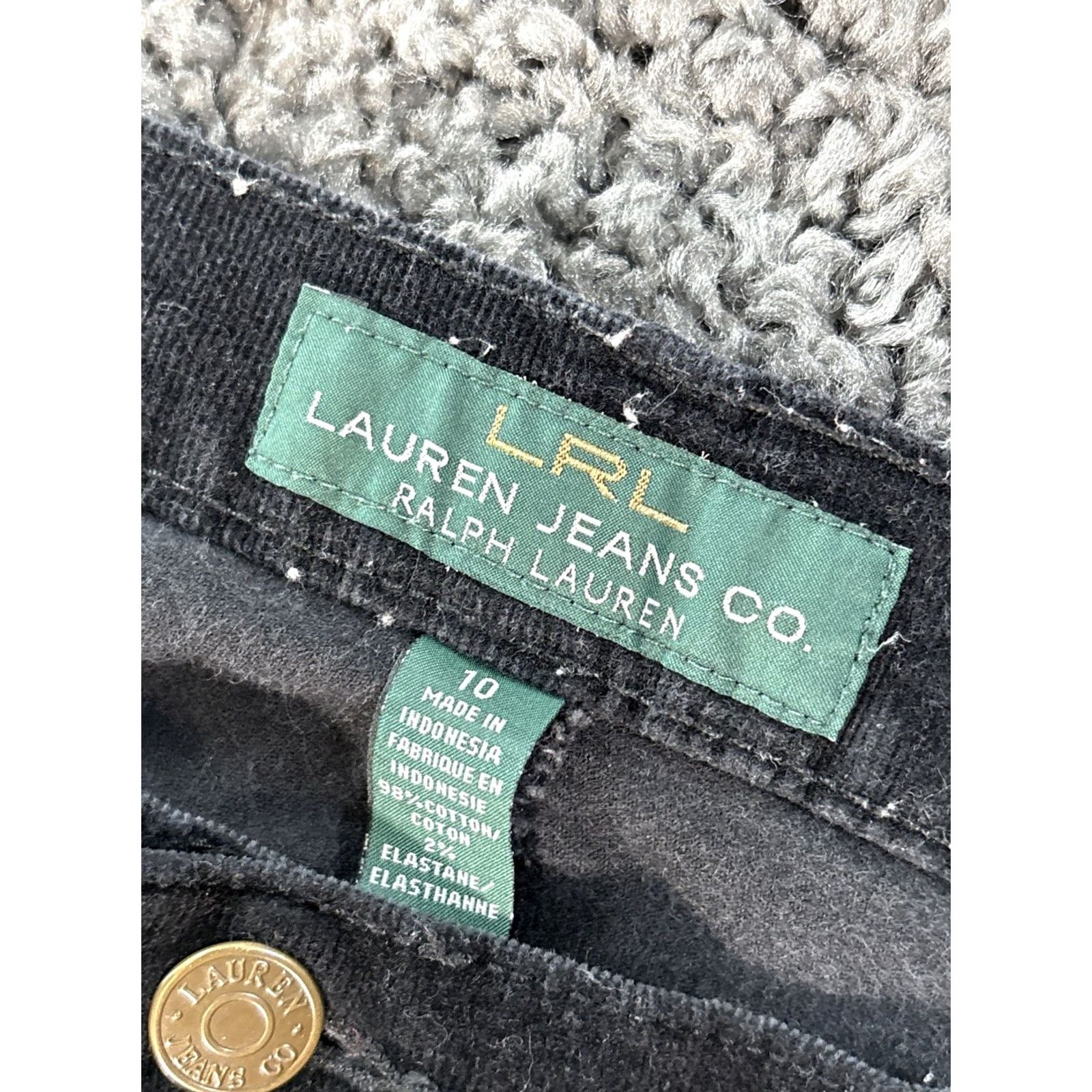 Ralph Lauren VINTAGE Lauren Ralph Lauren Pants Womens 32x31 Black Corduroy Bootcut Chino Cotton Flare Y2K Womens Size 24" / US 00 / IT 34 - 6 Thumbnail