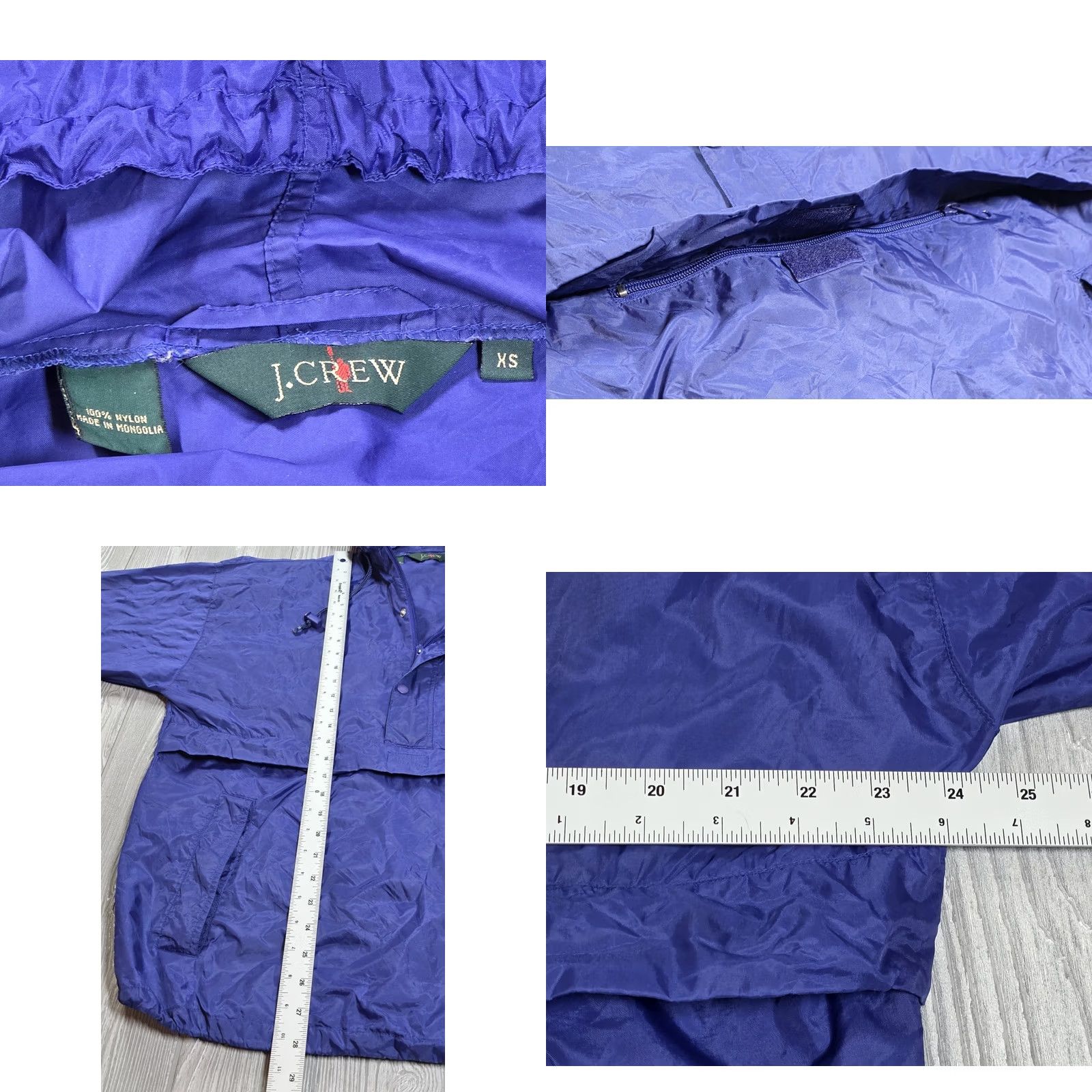 J.Crew VINTAGE J.CREW Windbreaker Jacket Oarsman Hooded 1/2 Zip Anorak XS Blue Long Sleeve Regular Adult Mens 90s Size US XS / EU 42 / 0 - 8 Thumbnail
