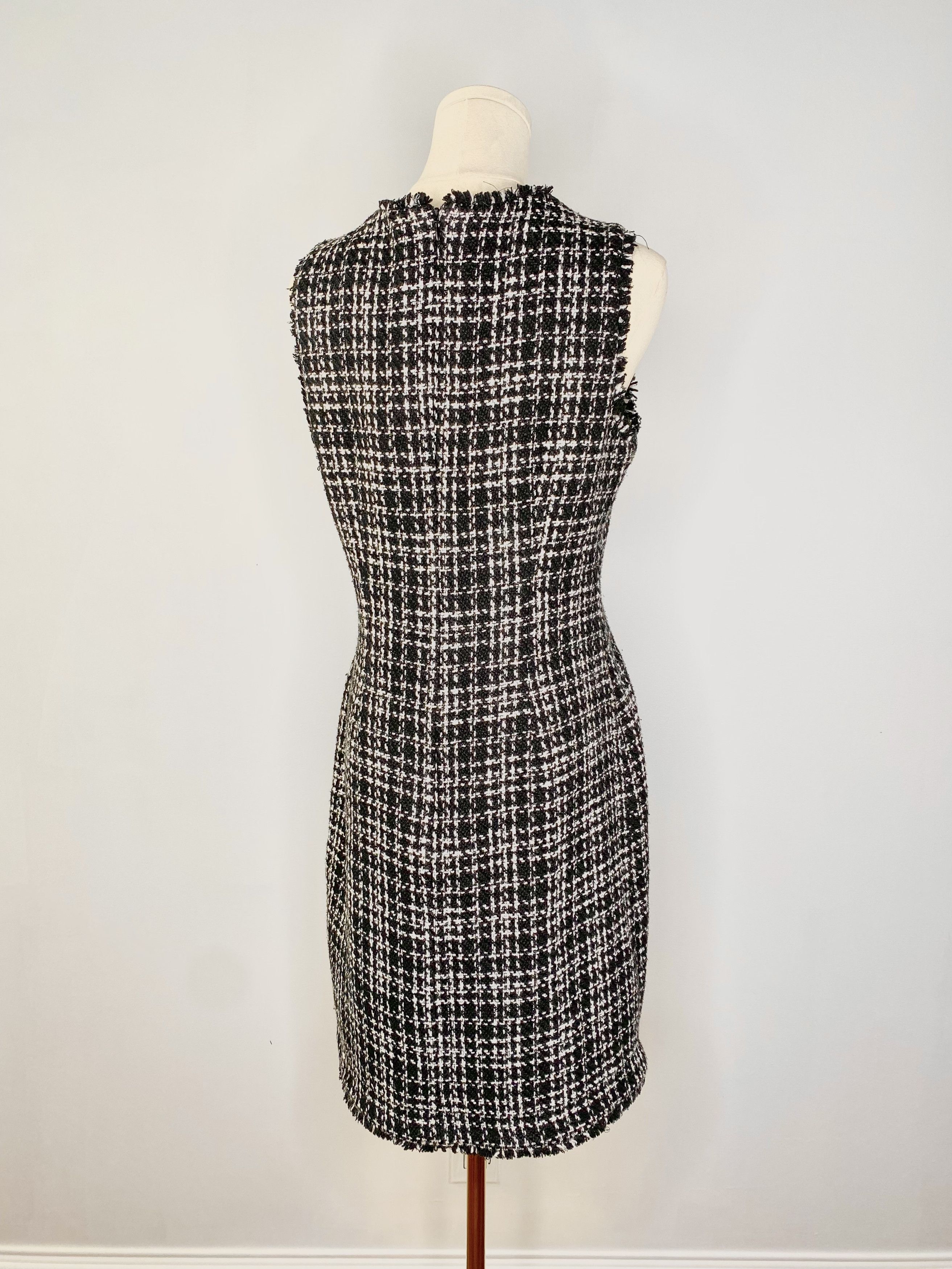 Karl Lagerfeld Karl Lagerfield - Black / White Tweed Gingham Dress Size M / US 6-8 / IT 42-44 - 4 Thumbnail