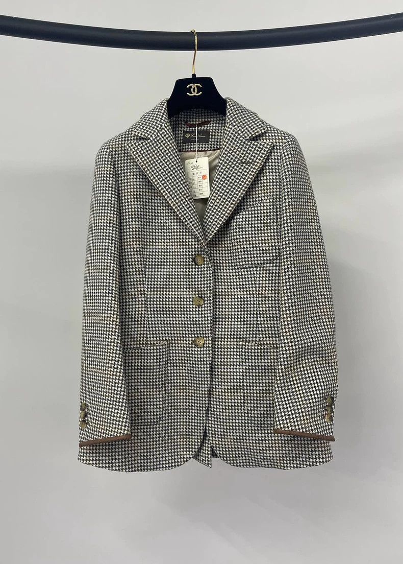 Loro Piana Loro Piana Houndstooth Wool Blazer - dmc Size US M / EU 48-50 / 2 - 1 Thumbnail