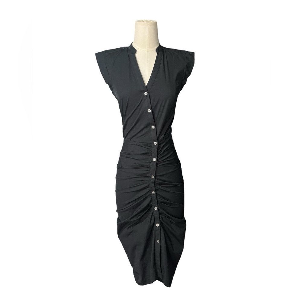 Veronica Beard VERONICA BEARD Bell Button Down Ruched Shirtdress Sz 00 Size XXS / US 00 / IT 34 - 8 Thumbnail