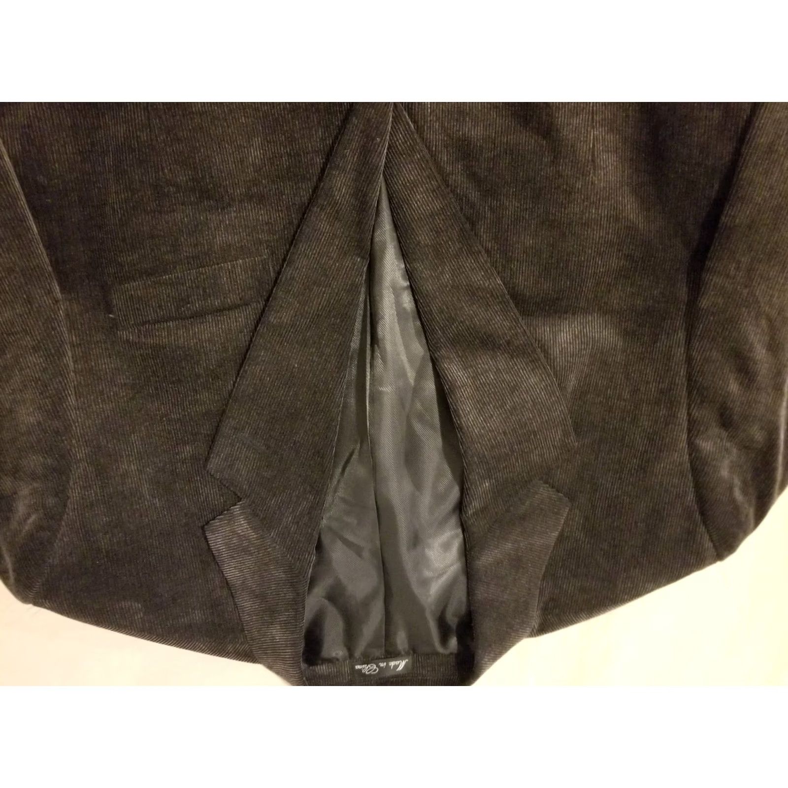 Vintage Alan Flusser Sports Jacket Blazer Cotton Black Mens 42L Corduroy Size 42R - 2 Thumbnail