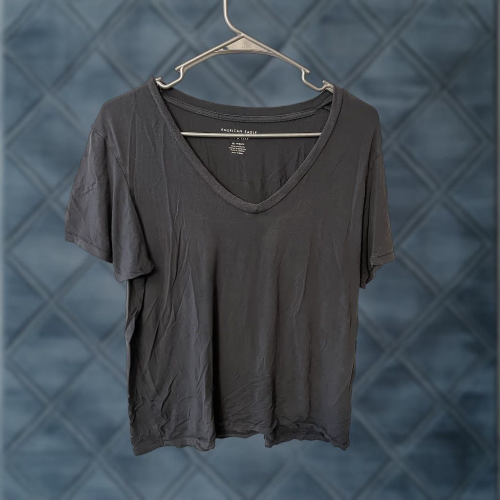 American Eagle Outfitters American Eagle Outfitters V Neck Tee XS Soft & Sexy Womens T-Shirt Modal Gray Short Sleeve Casual Regular Size XS Size XS / US 0-2 / IT 36-38 - 1 Thumbnail