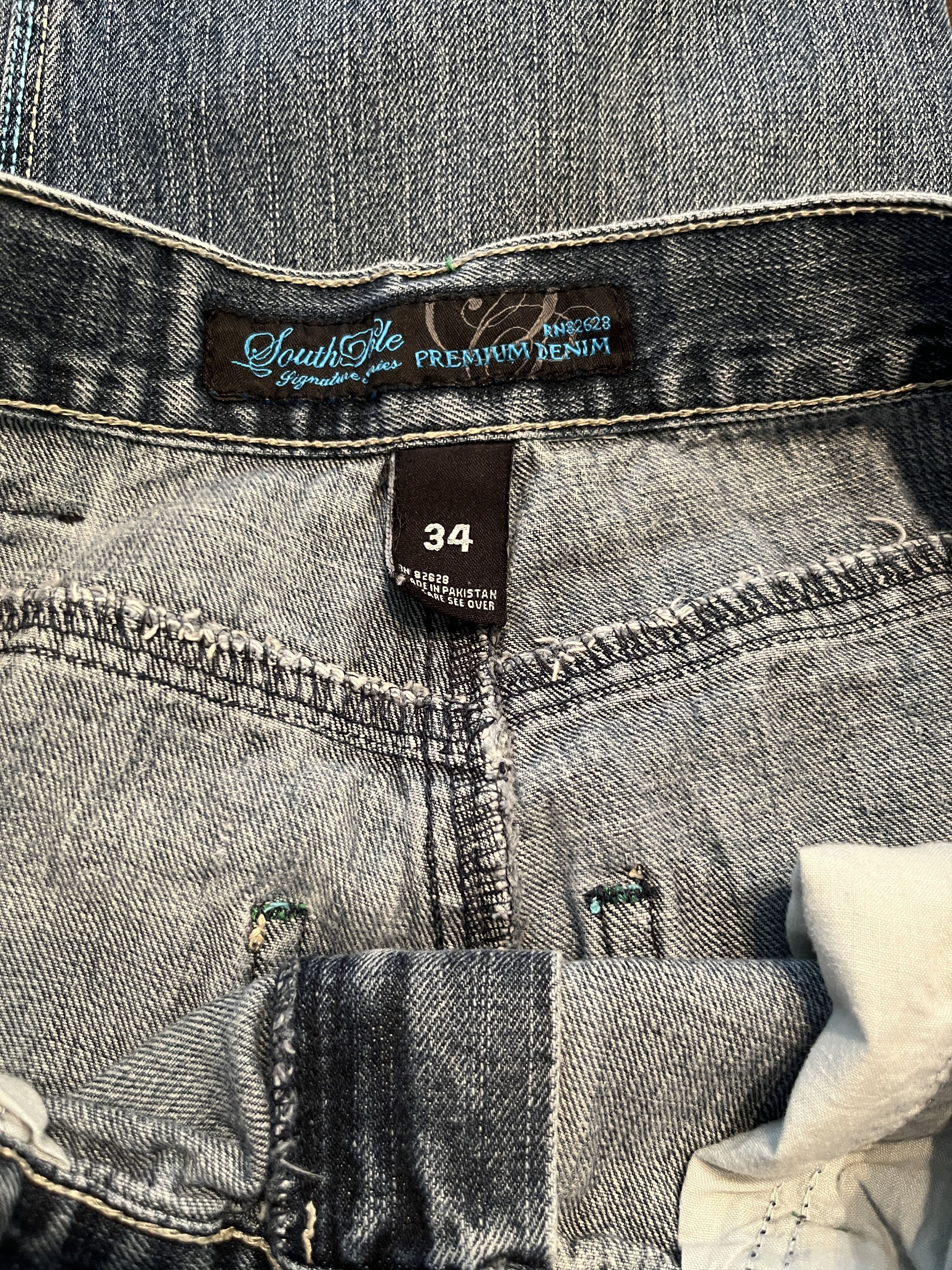 Southpole Vintage Y2K Southpole Signature Series Teal Stitch Jeans 34 Size US 34 / EU 50 - 6 Thumbnail